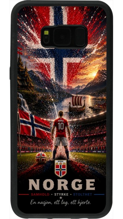 Coque Samsung Galaxy S8+ - Silicone rigide noir Football Norvège splash 2026