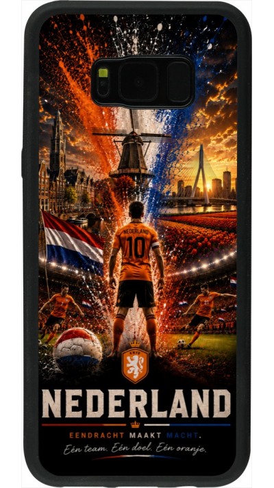 Coque Samsung Galaxy S8+ - Silicone rigide noir Football Pays-Bas splash 2026