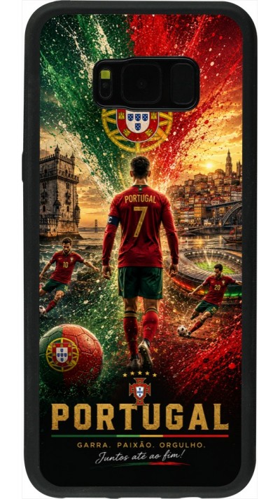 Coque Samsung Galaxy S8+ - Silicone rigide noir Football Portugal splash 2026