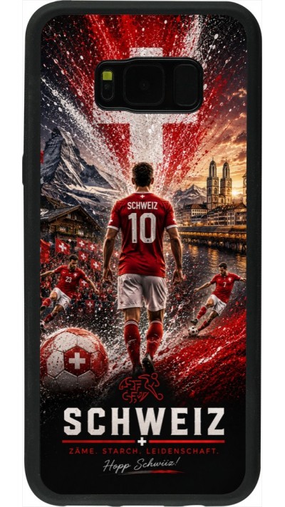 Coque Samsung Galaxy S8+ - Silicone rigide noir Football Schweiz splash 2026