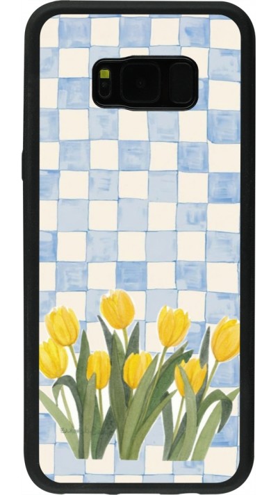 Coque Samsung Galaxy S8+ - Silicone rigide noir Blue vichy tulips Spring 2026