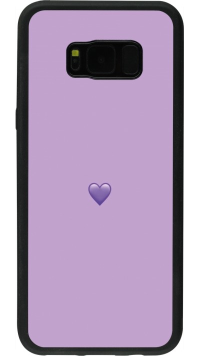 Samsung Galaxy S8+ Case Hülle - Silikon schwarz Valentine 2023 purpule single heart