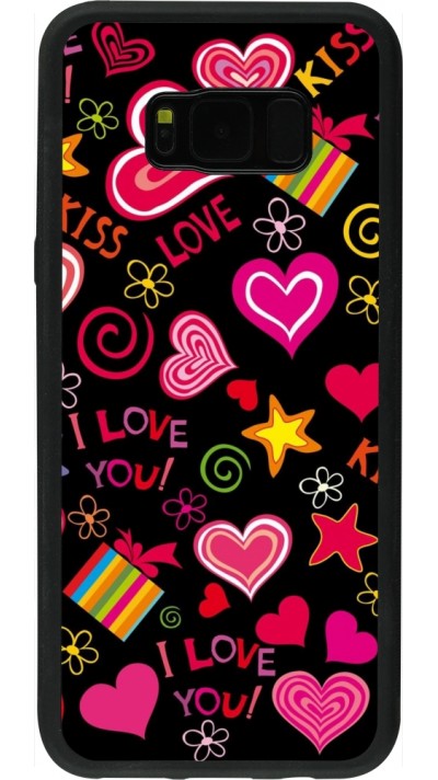 Samsung Galaxy S8+ Case Hülle - Silikon schwarz Valentine 2023 love symbols