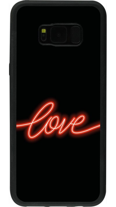 Samsung Galaxy S8+ Case Hülle - Silikon schwarz Valentine 2023 neon love