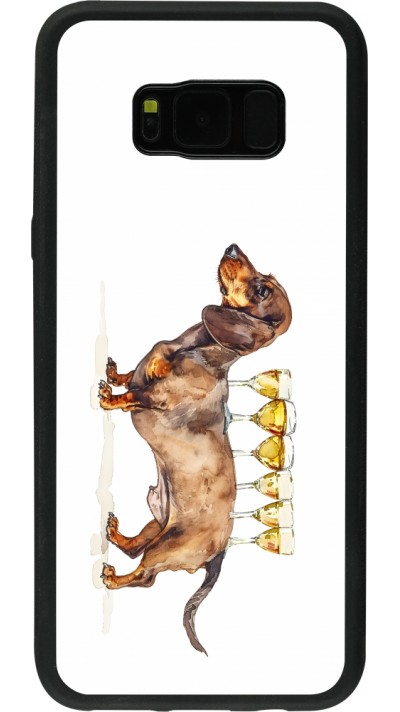 Samsung Galaxy S8+ Case Hülle - Silikon schwarz Wine Teckel