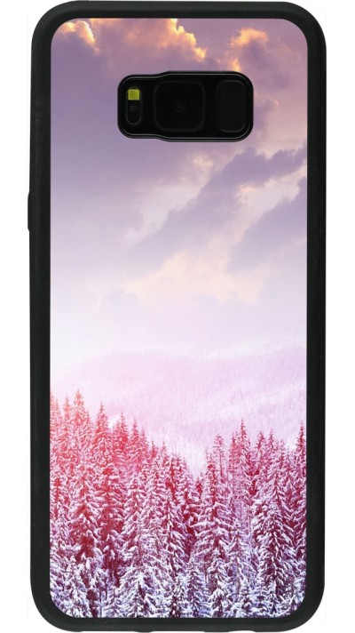 Samsung Galaxy S8+ Case Hülle - Silikon schwarz Winter 22 Pink Forest