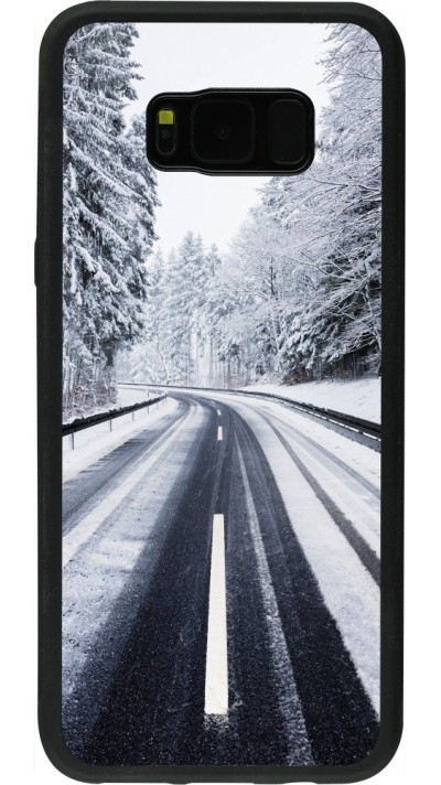 Samsung Galaxy S8+ Case Hülle - Silikon schwarz Winter 22 Snowy Road