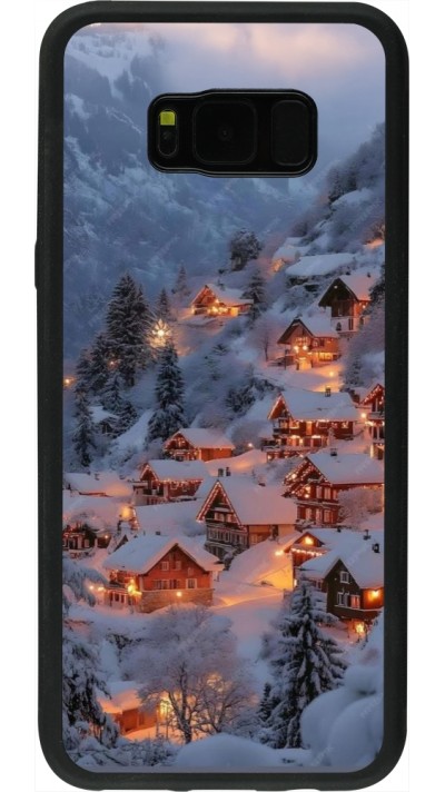 Samsung Galaxy S8+ Case Hülle - Silikon schwarz Winter 25 Winter snowy village