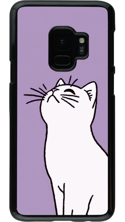 Coque Samsung Galaxy S9 - Chat sur fond violet
