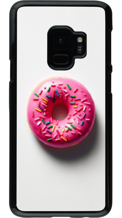 Coque Samsung Galaxy S9 - Weißer Hintergrund, pinker Donut