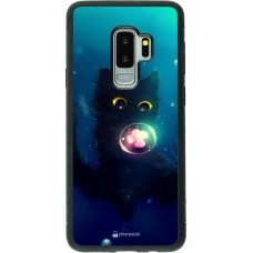 Hülle Samsung Galaxy S9+ - Silikon schwarz Cute Cat Bubble