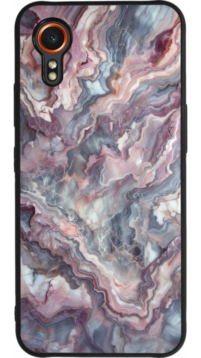 Samsung Galaxy XCover 7 Case Hülle - Silikon schwarz Violetter silberner Marmor