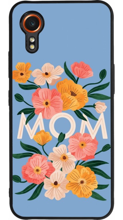 Coque Samsung Galaxy XCover 7 - Silicone rigide noir Mom 2026 Flowers