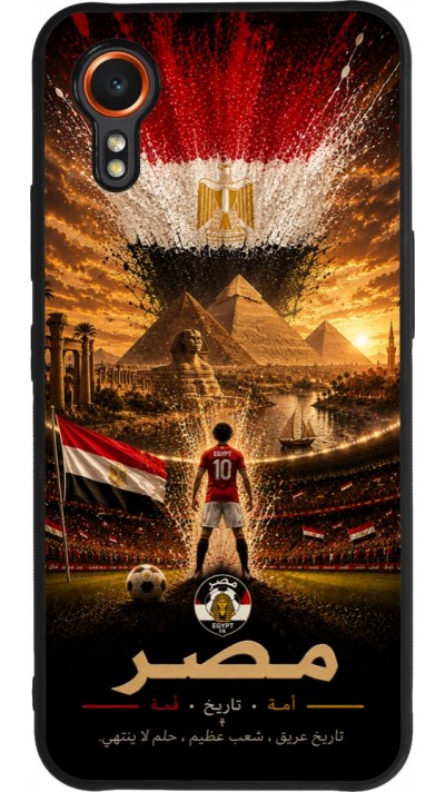 Coque Samsung Galaxy XCover 7 - Silicone rigide noir Football Égypte splash 2026