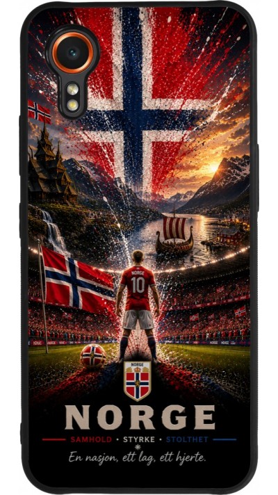 Coque Samsung Galaxy XCover 7 - Silicone rigide noir Football Norvège splash 2026