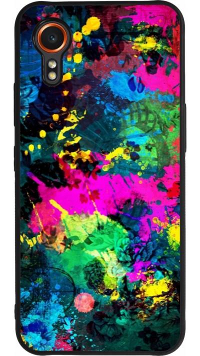 Coque Samsung Galaxy XCover 7 - Silicone rigide noir Splash paint