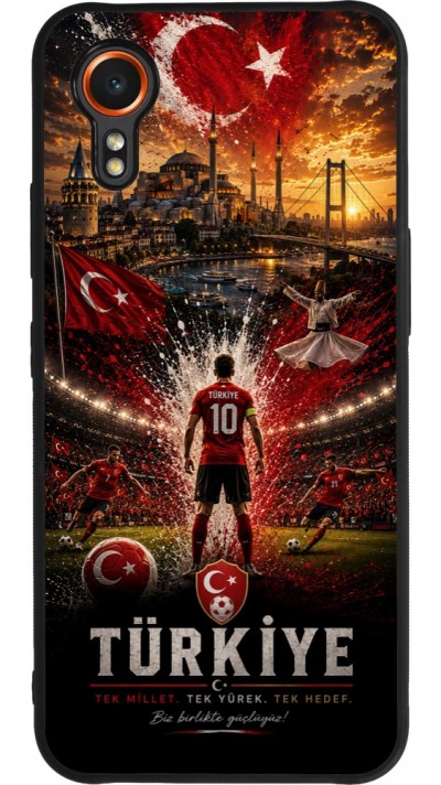 Coque Samsung Galaxy XCover 7 - Silicone rigide noir Football Turquie splash 2026