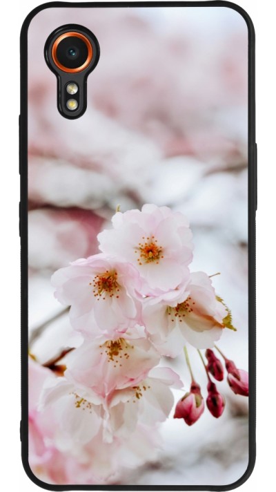 Coque Samsung Galaxy XCover 7 - Silicone rigide noir Cherry tree Spring 2026