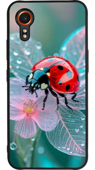 Coque Samsung Galaxy XCover 7 - Silicone rigide noir Ladybird in bloom Spring 2026