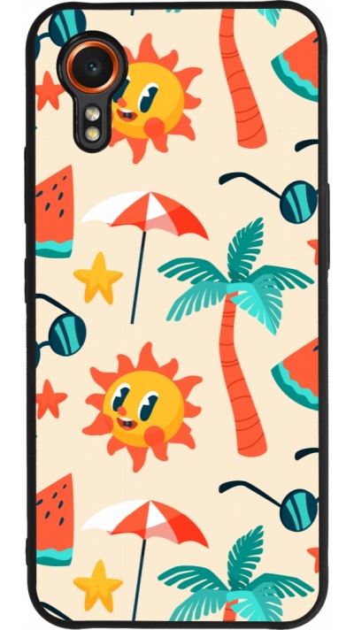 Samsung Galaxy XCover 7 Case Hülle - Silikon schwarz Summer 2025 Pattern soleil