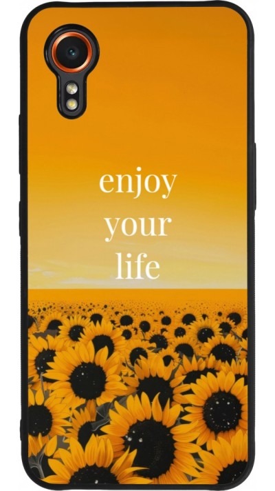 Coque Samsung Galaxy XCover 7 - Silicone rigide noir Summer 2026 Enjoy your life