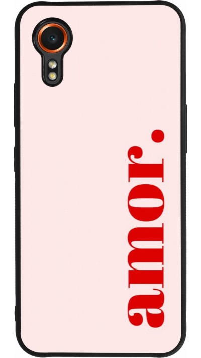 Coque Samsung Galaxy XCover 7 - Silicone rigide noir Valentine 2024 amor