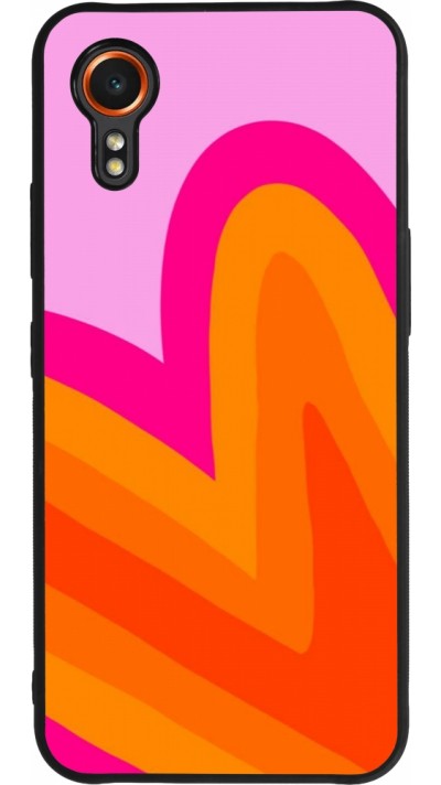 Coque Samsung Galaxy XCover 7 - Silicone rigide noir Valentine 2024 heart gradient