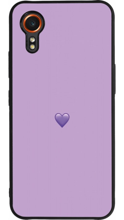 Coque Samsung Galaxy XCover 7 - Silicone rigide noir Valentine 2023 purpule single heart