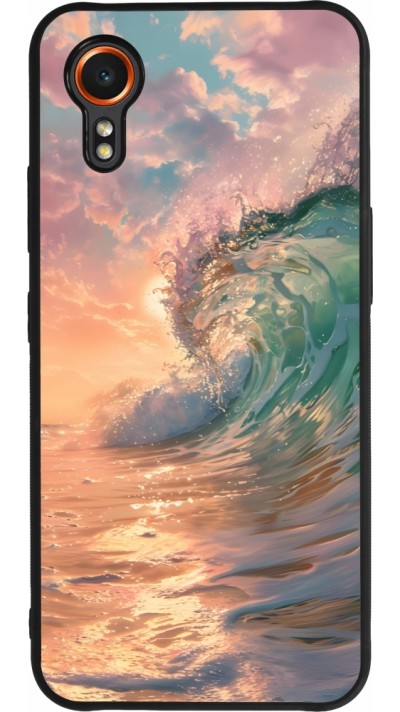Coque Samsung Galaxy XCover 7 - Silicone rigide noir Wave Sunset