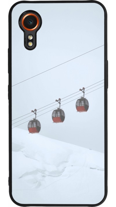 Coque Samsung Galaxy XCover 7 - Silicone rigide noir Winter 22 ski lift