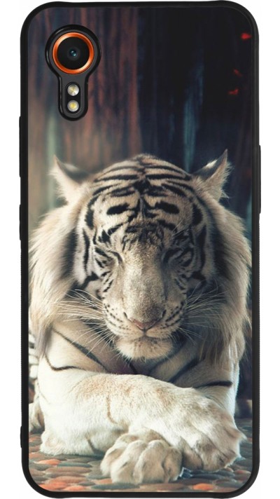 Coque Samsung Galaxy XCover 7 - Silicone rigide noir Zen Tiger