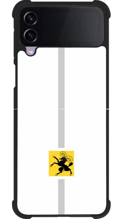 Coque Samsung Galaxy Z Flip3 5G - Silicone rigide noir Canton SH blanc