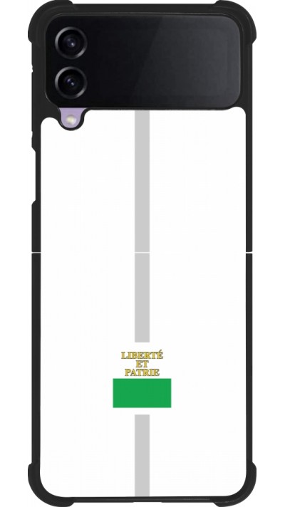 Coque Samsung Galaxy Z Flip3 5G - Silicone rigide noir Canton VD blanc