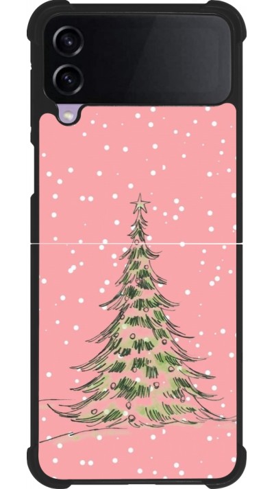 Samsung Galaxy Z Flip3 5G Case Hülle - Silikon schwarz Christmas 25 Pink Tree