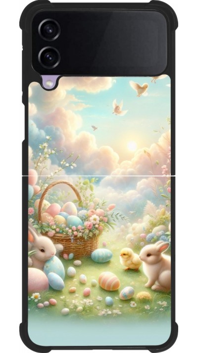 Coque Samsung Galaxy Z Flip3 5G - Silicone rigide noir Easter 2025 Pastel Pâques