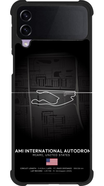 Coque Samsung Galaxy Z Flip3 5G - Silicone rigide noir F1 Track 2025 Miami