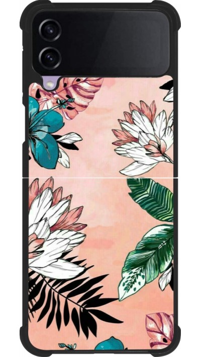 Coque Samsung Galaxy Z Flip3 5G - Silicone rigide noir Flowers Artprint