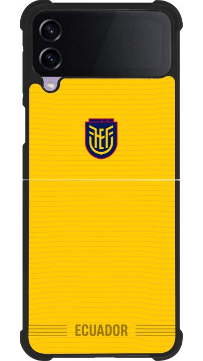 Coque Samsung Galaxy Z Flip3 5G - Silicone rigide noir Maillot de football Équateur 2026 personnalisable