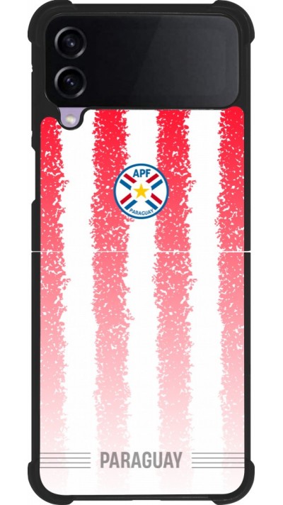 Coque Samsung Galaxy Z Flip3 5G - Silicone rigide noir Maillot de football Paraguay 2026 personnalisable