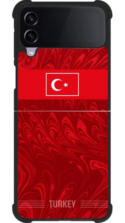 Coque Samsung Galaxy Z Flip3 5G - Silicone rigide noir Maillot de football Turquie 2026 personnalisable