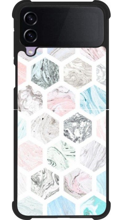 Coque Samsung Galaxy Z Flip3 5G - Silicone rigide noir Marble Everything