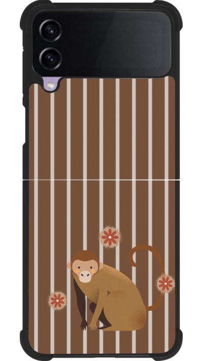 Samsung Galaxy Z Flip3 5G Case Hülle - Silikon schwarz Monkey with stripes Samsung Galaxy Z Flip3 5G Case Hülle - Silikon schwarz Monkey with stripes
