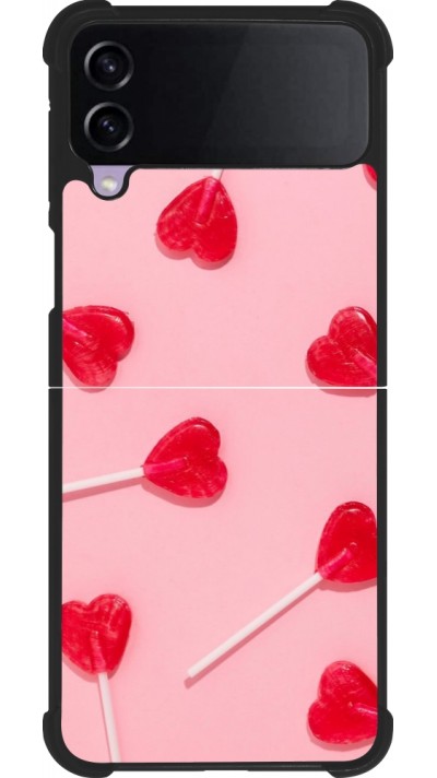 Coque Samsung Galaxy Z Flip3 5G - Silicone rigide noir Saint Valentines Day 26 Lollipop