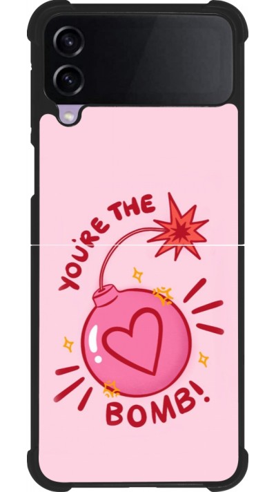 Coque Samsung Galaxy Z Flip3 5G - Silicone rigide noir Saint Valentines Day 26 You are the bomb