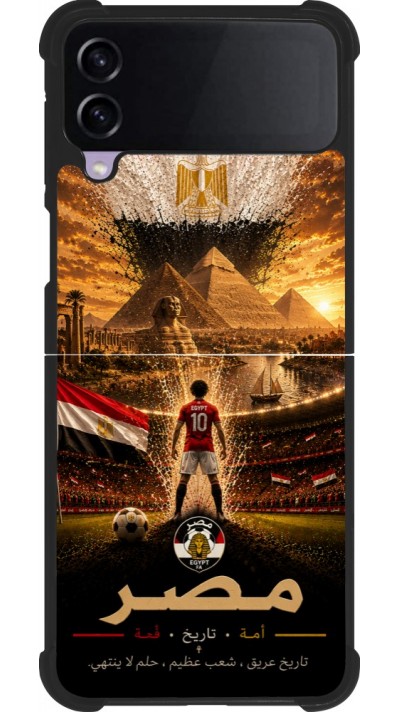 Coque Samsung Galaxy Z Flip3 5G - Silicone rigide noir Football Égypte splash 2026