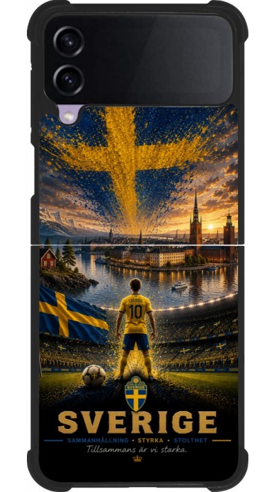 Coque Samsung Galaxy Z Flip3 5G - Silicone rigide noir Football Suède splash 2026