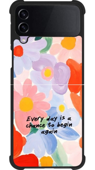 Coque Samsung Galaxy Z Flip3 5G - Silicone rigide noir Every day is a chance Spring 2026