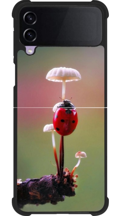 Coque Samsung Galaxy Z Flip3 5G - Silicone rigide noir Ladybird on a mushroom Spring 2026