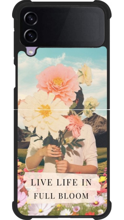 Coque Samsung Galaxy Z Flip3 5G - Silicone rigide noir Live life in full moon Spring 2026