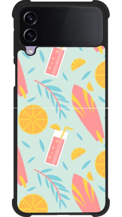 Samsung Galaxy Z Flip3 5G Case Hülle - Silikon schwarz Summer 2025 Pattern citron